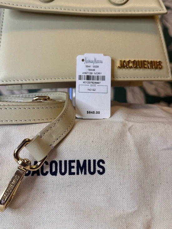 Jacquemus Authentic Mini Top-Handle Bag in Cream Leather w/Dusty Never Carried - Picture 2 of 13